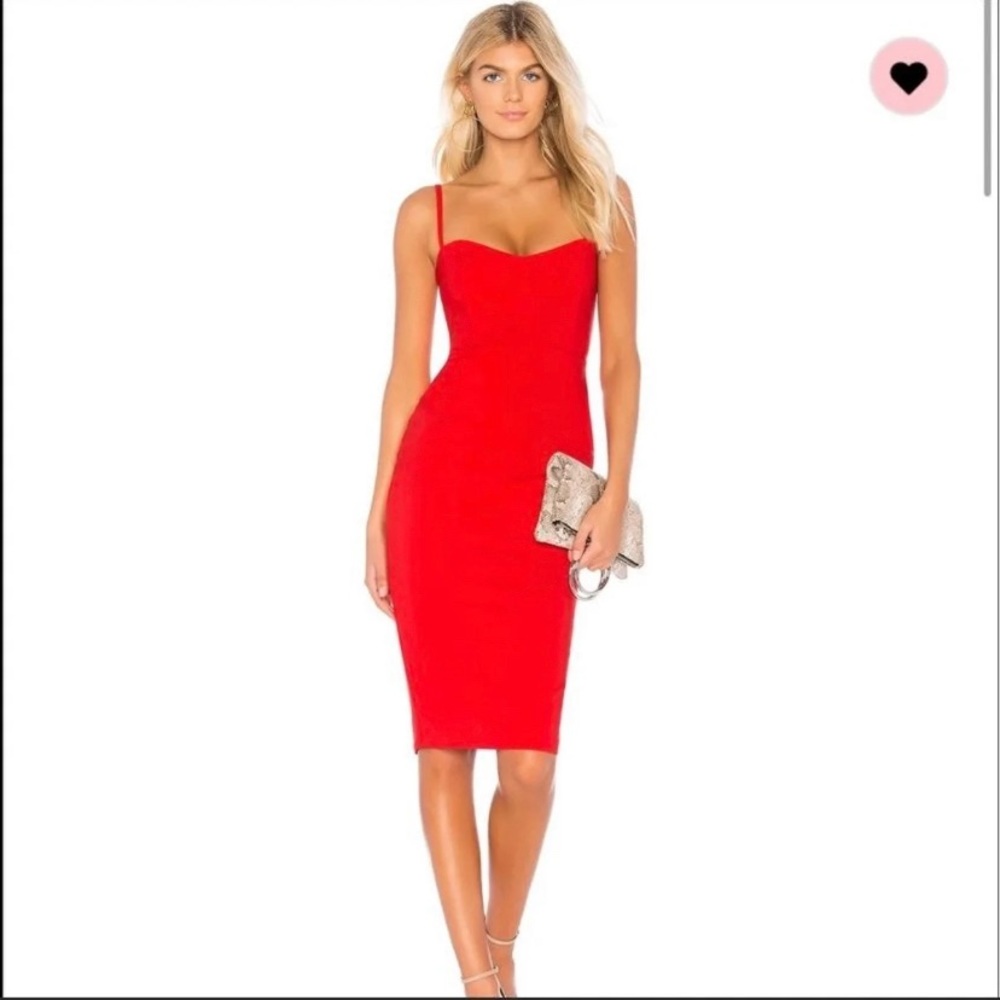 NWT Nookie Cherry Red Allure Bodycon Midi Dress Size Small
